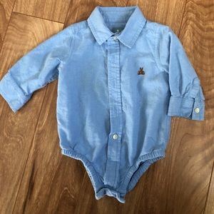 Blue oxford onesie